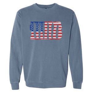 American Flag Different Kinds Of Knife Knife Collector Garment-Dyed Sweatshirt