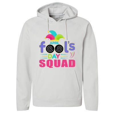 April Fools Day Squad Jester Hat Prank April 1 Performance Fleece Hoodie