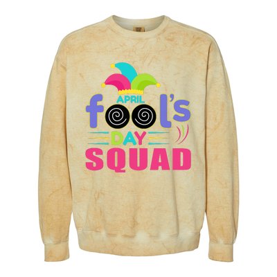 April Fools Day Squad Jester Hat Prank April 1 Colorblast Crewneck Sweatshirt