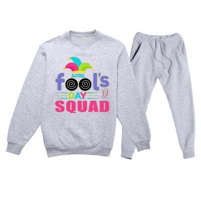 April Fools Day Squad Jester Hat Prank April 1 Premium Crewneck Sweatsuit Set