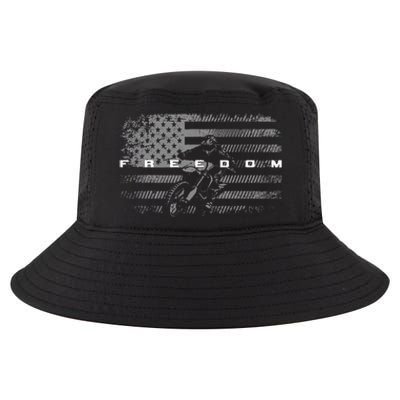 American Flag Dirt Bike Motocross Cool Comfort Performance Bucket Hat