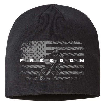 American Flag Dirt Bike Motocross Sustainable Beanie