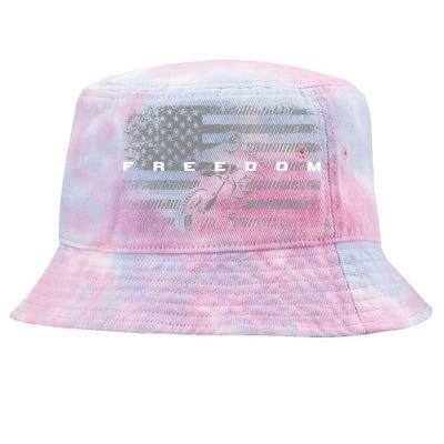 American Flag Dirt Bike Motocross Tie-Dyed Bucket Hat