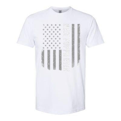 American Flag Dad Gift For Fathers Day Best Poppa Ever Softstyle® CVC T-Shirt