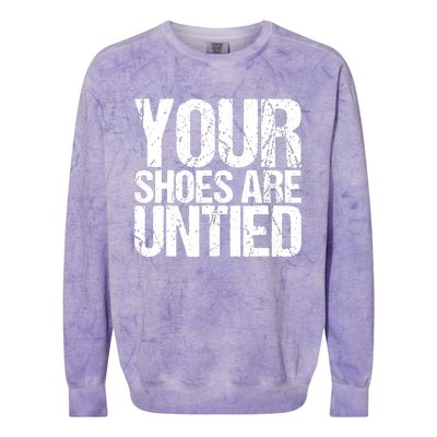 April Fools Day Your Shoes Are Untied Funny Colorblast Crewneck Sweatshirt