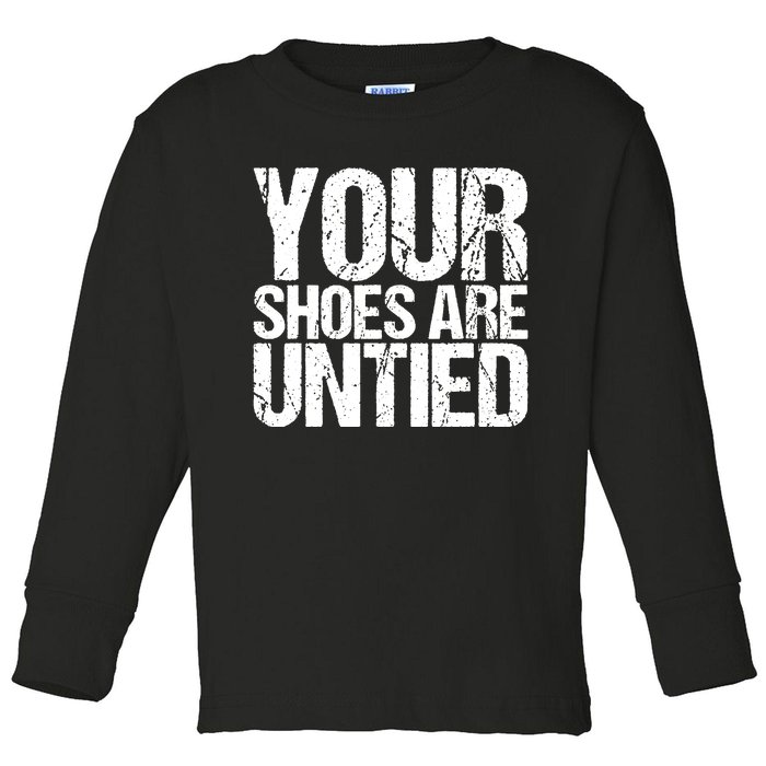 April Fools Day Your Shoes Are Untied Funny Toddler Long Sleeve Shirt