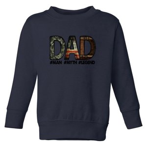 American Flag Dad Man Myth Legend Father's Day Toddler Sweatshirt