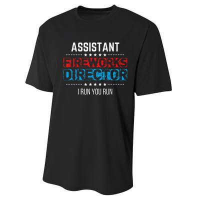 Assistant Fireworks Director USA Independence Day July 4th Performance Sprint T-Shirt