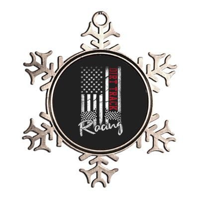 American Flag Dirt Track Racing Car Bike Driver Racer Gift Metallic Star Ornament