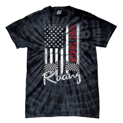 American Flag Dirt Track Racing Car Bike Driver Racer Gift Tie-Dye T-Shirt