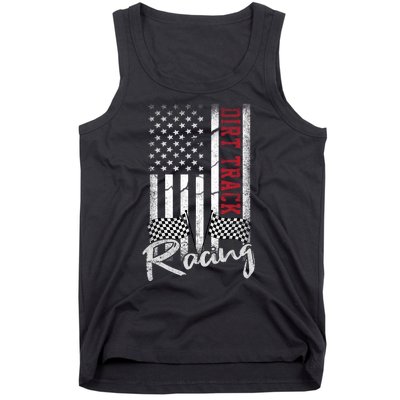 American Flag Dirt Track Racing Car Bike Driver Racer Gift Tank Top