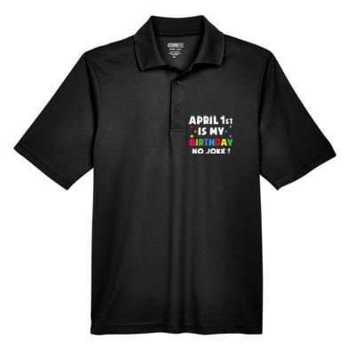 April Fool's Day Birthday Born on April 1st Fools Day Pranks Men's Origin Performance Pique Polo