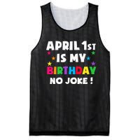 April Fool's Day Birthday Born on April 1st Fools Day Pranks Mesh Reversible Basketball Jersey Tank