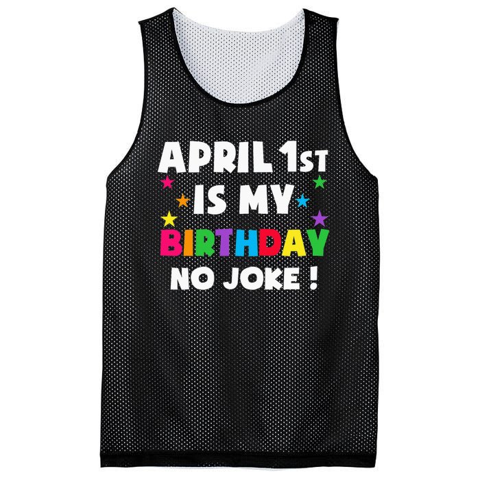 April Fool's Day Birthday Born on April 1st Fools Day Pranks Mesh Reversible Basketball Jersey Tank