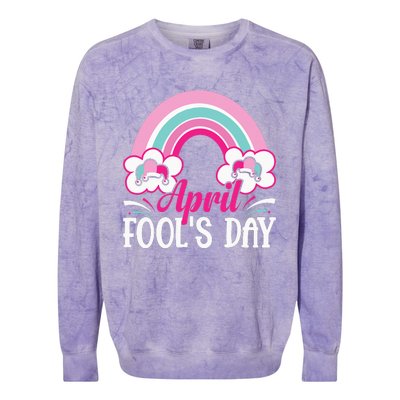 April Fool's Day funny April Fool Colorblast Crewneck Sweatshirt