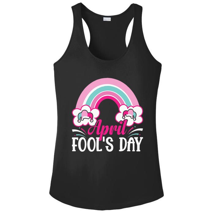 April Fool's Day funny April Fool Ladies PosiCharge Competitor Racerback Tank