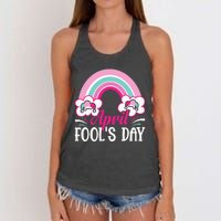 April Fool's Day funny April Fool Women's Knotted Racerback Tank