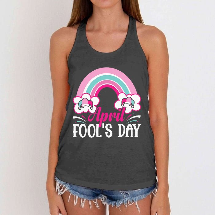 April Fool's Day funny April Fool Women's Knotted Racerback Tank