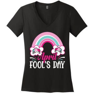 April Fool's Day funny April Fool Women's V-Neck T-Shirt