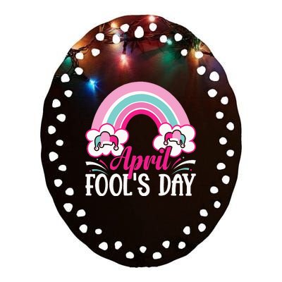 April Fool's Day funny April Fool Ceramic Oval Ornament