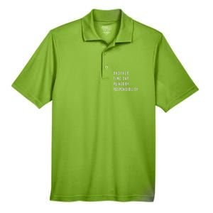 Another Fine Day Ruined By Responsibility Funny Men's Origin Performance Pique Polo