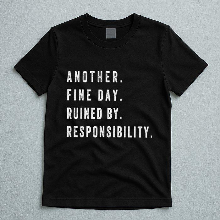 Another Fine Day Ruined By Responsibility Funny T-Shirt