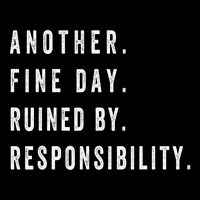 Another Fine Day Ruined By Responsibility Funny Sustainable Bucket Hat