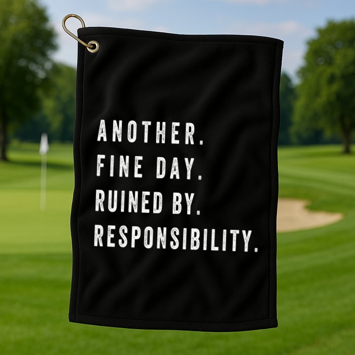 Another Fine Day Ruined By Responsibility Funny Golf Towel