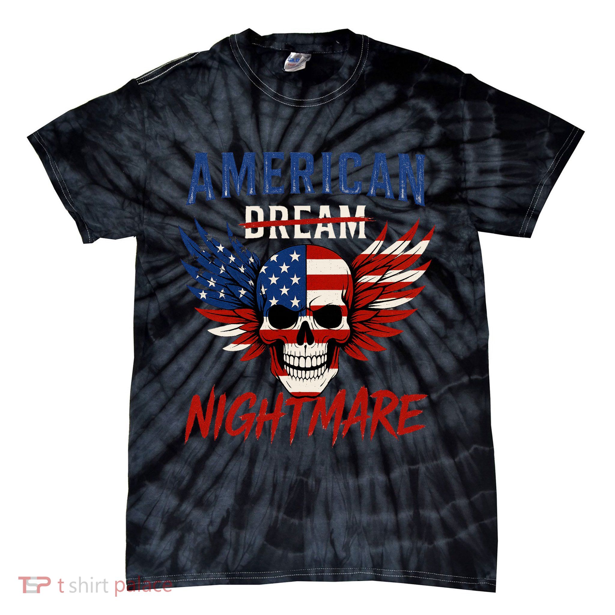 American Flag Dream Nightmare Tie-Dye T-Shirt