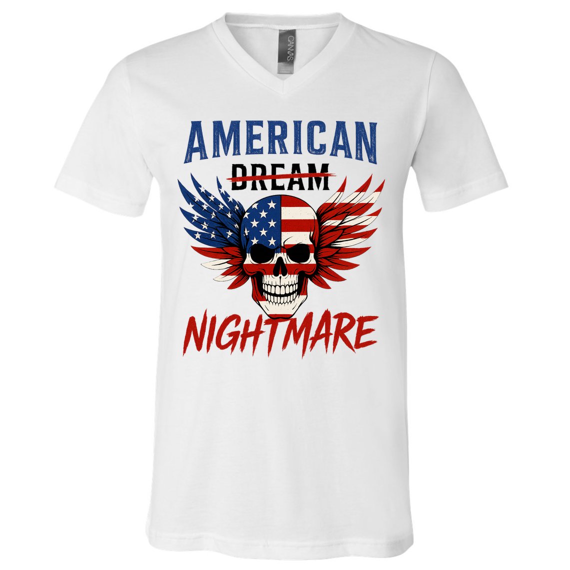 American Flag Dream Nightmare V-Neck T-Shirt