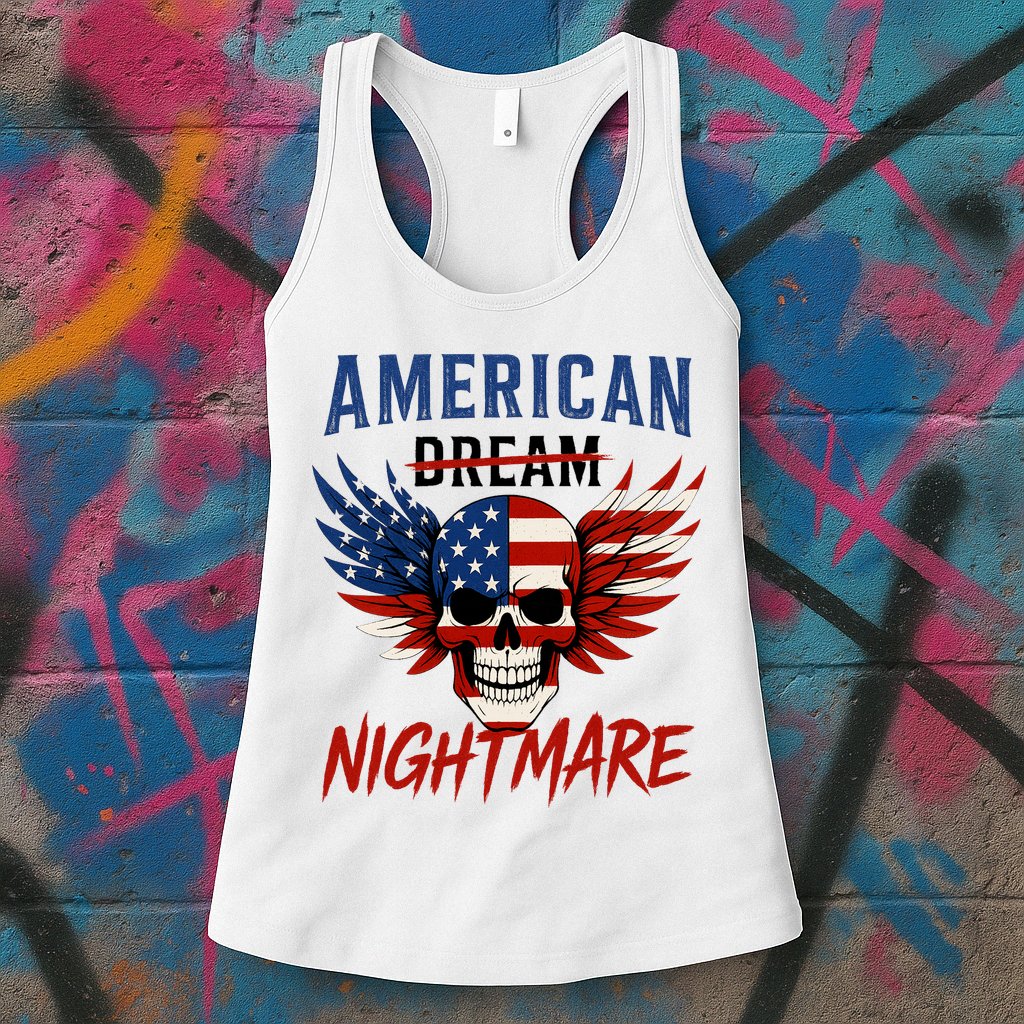 American Flag Dream Nightmare Womens Tank Top