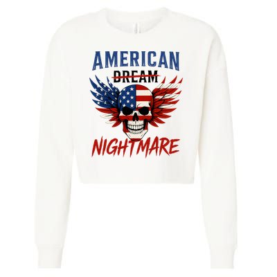 American Flag Dream Nightmare Cropped Pullover Crew