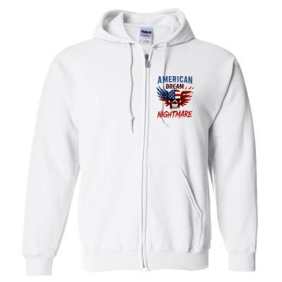 American Flag Dream Nightmare Full Zip Hoodie