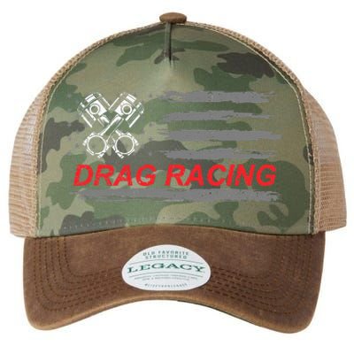 American Flag Drag Racing Car Lover Legacy Tie Dye Trucker Hat