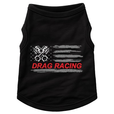 American Flag Drag Racing Car Lover Doggie Tank