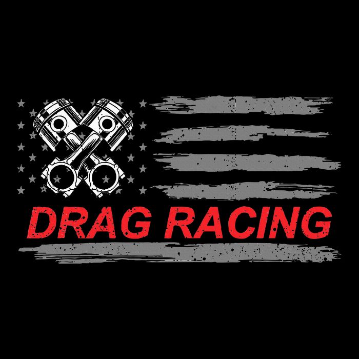 American Flag Drag Racing Car Lover Cooling Performance Crew T-Shirt