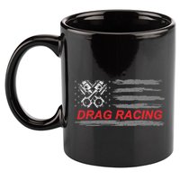 American Flag Drag Racing Car Lover 11oz C Handle Ceramic Mug