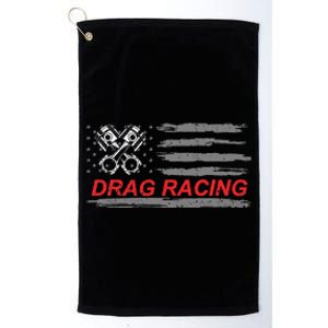 American Flag Drag Racing Car Lover Platinum Collection Golf Towel