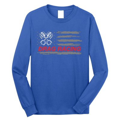 American Flag Drag Racing Car Lover Long Sleeve Shirt