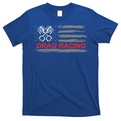 American Flag Drag Racing Car Lover T-Shirt