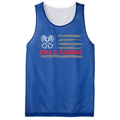 American Flag Drag Racing Car Lover Mesh Reversible Basketball Jersey Tank