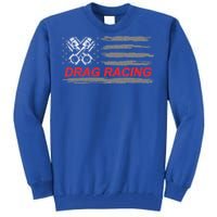 American Flag Drag Racing Car Lover Tall Sweatshirt