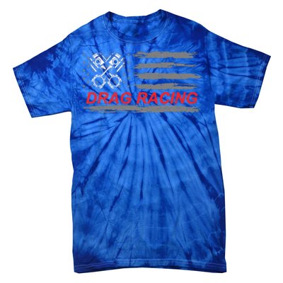 American Flag Drag Racing Car Lover Tie-Dye T-Shirt