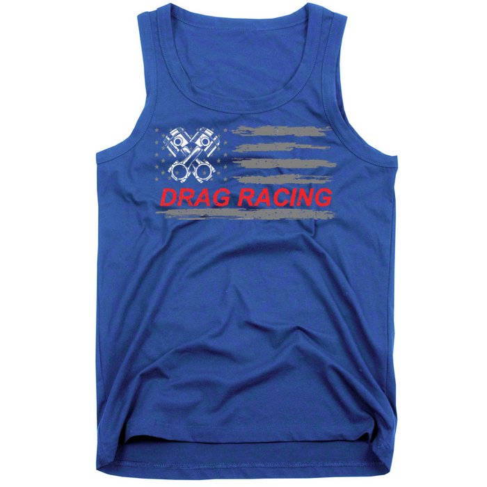 American Flag Drag Racing Car Lover Tank Top