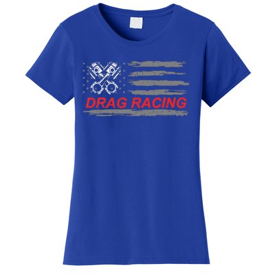 American Flag Drag Racing Car Lover Women's T-Shirt