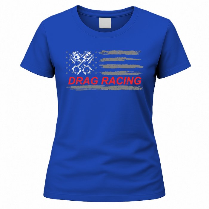 American Flag Drag Racing Car Lover Women's T-Shirt