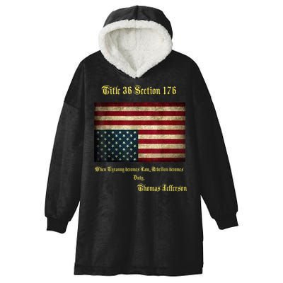 American Flag Distress Upside Down Thomas Jefferson Patriot Hooded Wearable Blanket