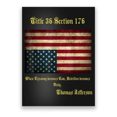 American Flag Distress Upside Down Thomas Jefferson Patriot Poster