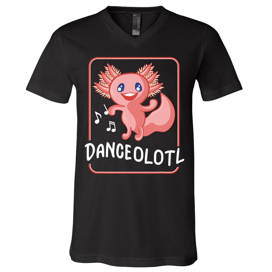 Axolotl Funny Dancing Danceolotl Amphibian Dancer Women V-Neck T-Shirt