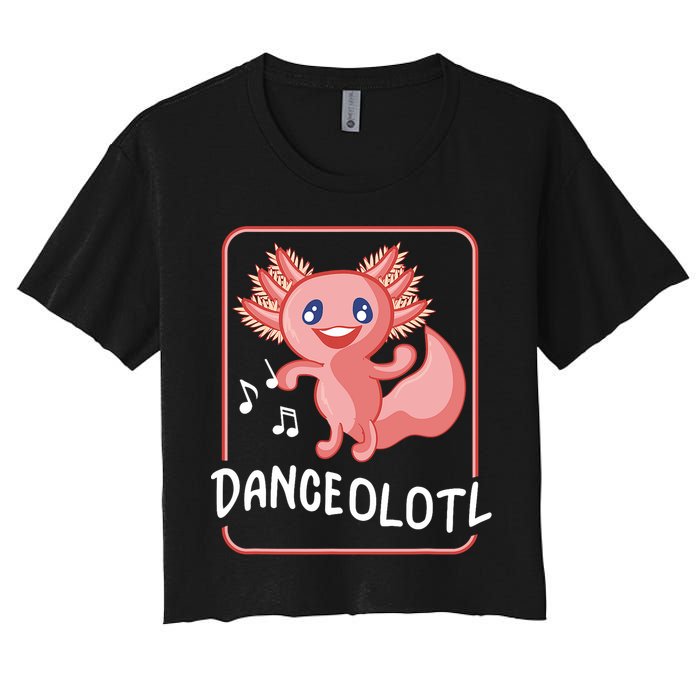 Axolotl Funny Dancing Danceolotl Amphibian Dancer Women Women's Crop Top Tee